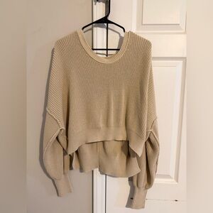 Aerie Cream Women's Crew Neck Sweater